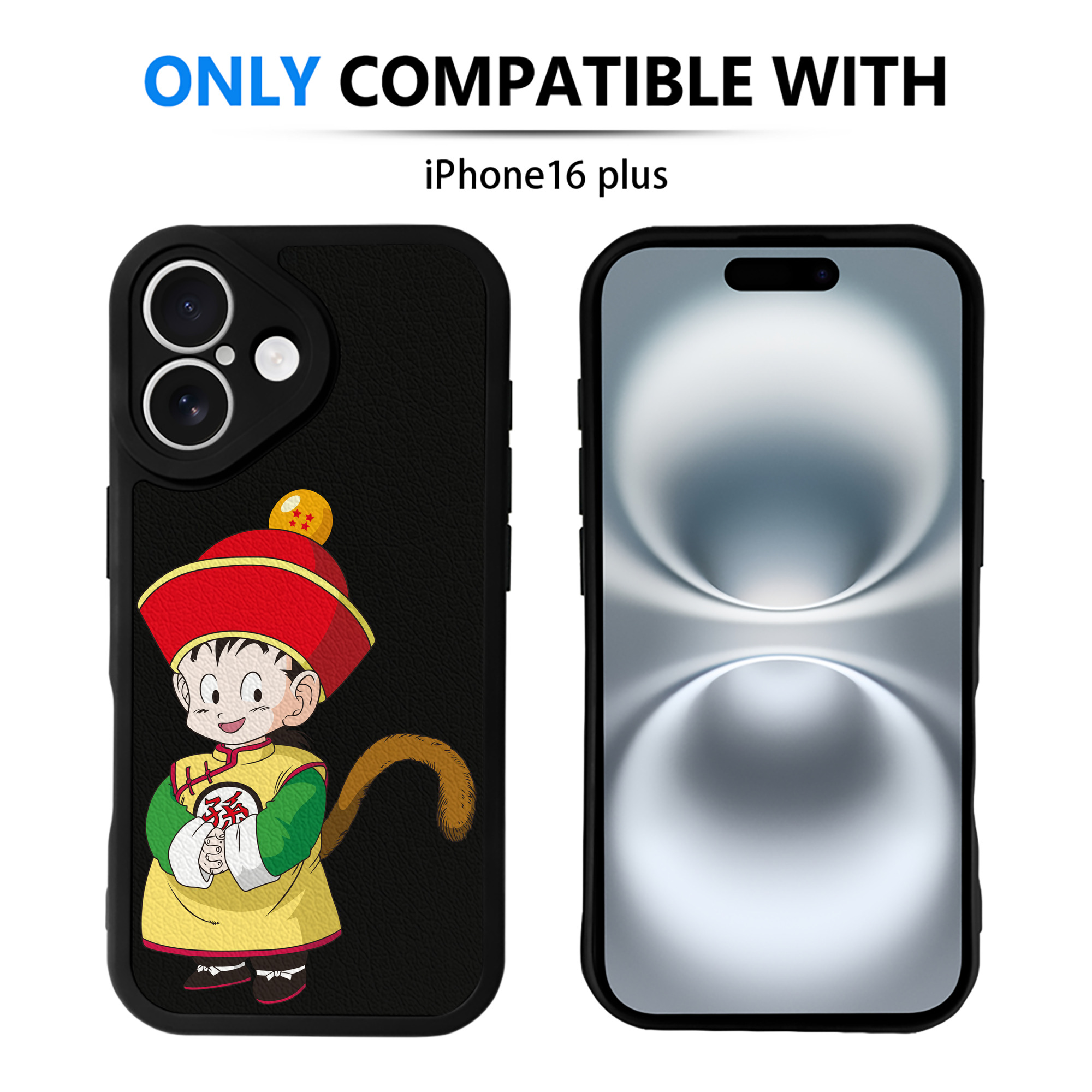 （画像用） ドラゴンボール 孫悟空（そん ごくう）Son Goku カカロット DRAGON BALL Kakarotto 【iPhone 16シリーズ対応】シリコンスマホケース（レザー調） 材質：シリコン